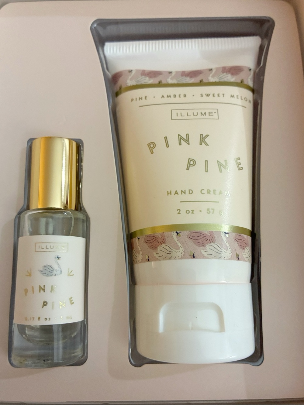 Illume Pink Pine Rollerball & Hand Cream Gift Set
